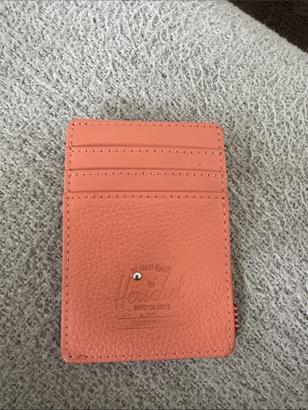Herschel Supply Company Coral Orange Leather Card Sleeve